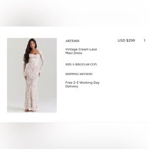 House of CB Cream Vintage Lace Maxi Dress